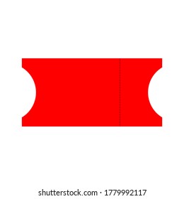 rotes Ticketsymbol einzeln auf weißem Hintergrund. Vektorgrafik