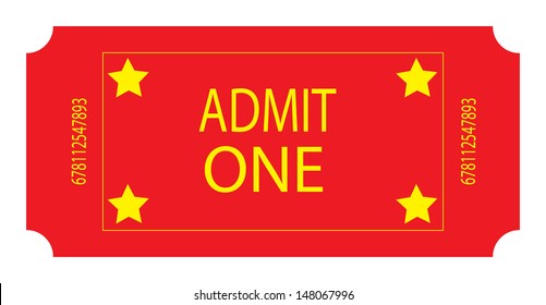 A Red Ticket. Vector