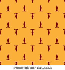 Red Tie icon isolated seamless pattern on brown background. Necktie and neckcloth symbol.  Vector Illustration