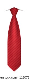 Red tie icon. Realistic illustration of red tie vector icon for web design isolated on white background