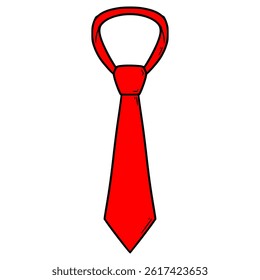 red tie illustration hand drawn isolated vector