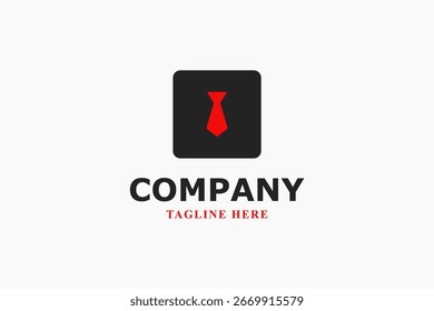 red tie inside modern square logo