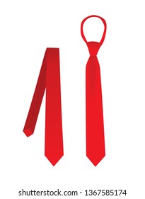 Red Tie. Vector Illustration