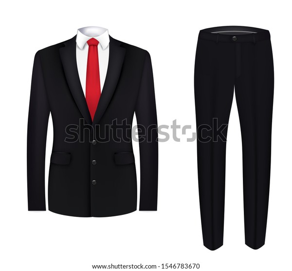 Corbata roja, pantalones blanco y traje: vector de stock (libre de  regalías) 1546783670 | Shutterstock