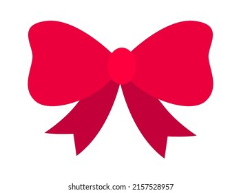 Red tied bow. Vector illustration