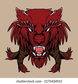 red tiger vector illustration specially made for branding needs and so on