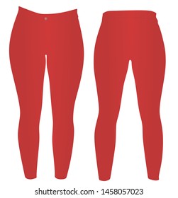 Red tight pants. vector illustration 