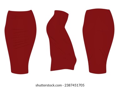 Red  tight skirt. vector illustration