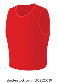 Red tight vest. vector illustration