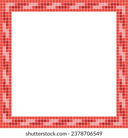 Red tile frame, Mosaic tile frame or background, Tile background, Seamless pattern, Mosaic seamless pattern, Mosaic tiles texture or background. Bathroom wall tiles, swimming pool tiles.