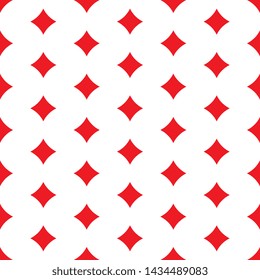 red tiles icons seamless pattern on white background. flat line playing card concept design. eps 10