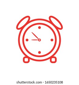 Red Time - Clock on white background 