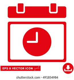 Red Time Schedule EPS vector pictogram. Illustration style is flat iconic symbol on a white background.