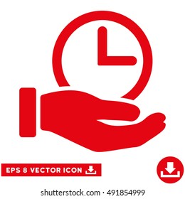 Red Time Service EPS vector pictogram. Illustration style is flat iconic symbol on a white background.