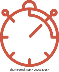 Red timer, illustration, vector on a white background.