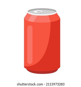 red tin bottle Cartoon vector illustration isolated object 