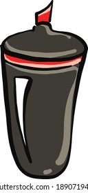 Pluma de punta roja, ilustración, vector sobre un fondo blanco.
