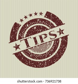 Red Tips distress rubber stamp with grunge texture
