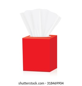 Red Tissue box blank label and no text for mock up packaging