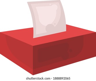 Red Tissue Box ,illustration,vector On White Background