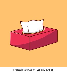 Red Tissue Paper Box Illustration