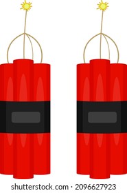 Bomba de tnt roja, ilustración, vector sobre un fondo blanco.