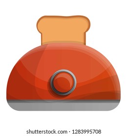 Red toaster icon. Cartoon of red toaster vector icon for web design isolated on white background