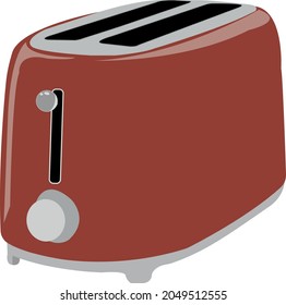 
Red toaster . isolated on White. Realistic 3d illustration.
