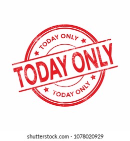Red Today Only rubber stamp on white background.