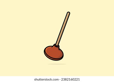 Red Toilet Plunger vector illustration. Cleanliness object icon design concept. Toilet cleaner plunger vector design with shadow.