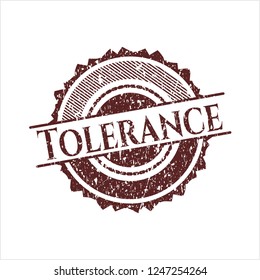 Red Tolerance distressed grunge style stamp