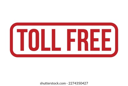 Red Toll Free Rubber Stamp Seal Vector