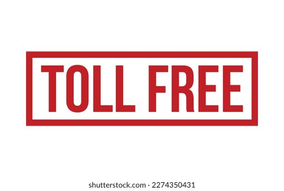 Red Toll Free Rubber Stamp Seal Vector