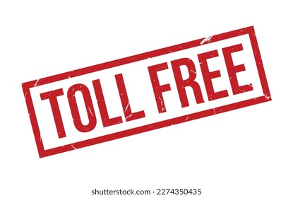 Red Toll Free Rubber Stamp Seal Vector