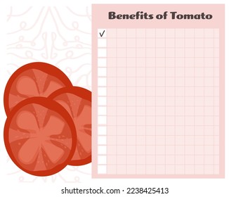  Red tomato benefits vector template