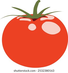 a red tomato with a green pistil