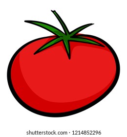 Red tomato icon. Cartoon of red tomato vector icon for web design isolated on white background