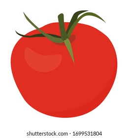 Red tomato icon. Element for menu design. Healthy vegetarian food. Vector illustration