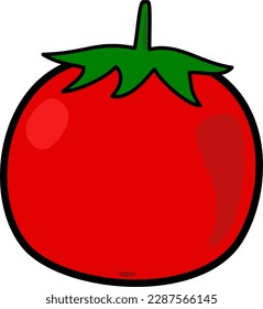 red tomato icon for game object, food ingredient, menu