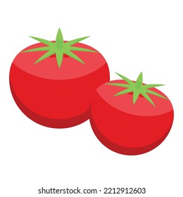 Red tomato icon isometric vector. Cherry organic. Fresh food