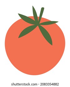 Red tomato icon. Sweet fresh organic pomodoro