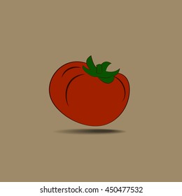Red Tomato icon vector, color background