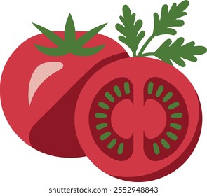 red tomato icon vector on white background, red tomato icon