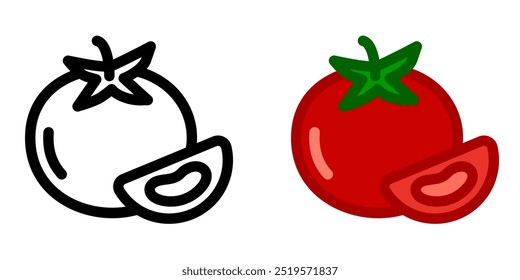 Red Tomato icon. Vegetable sign. Organic logo. Ketchup symbol.
