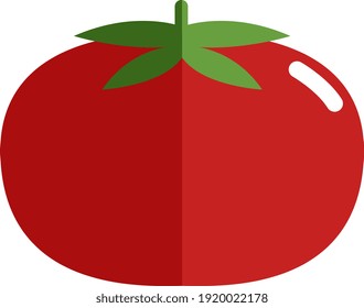 rote Tomate, Illustration, Vektorgrafik auf weißem Hintergrund.