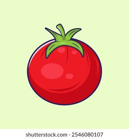 red tomato illustration. vegetable vector concept.