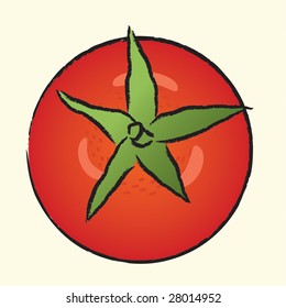 red tomato in isolated background