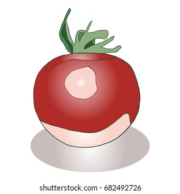 Red Tomato isolated on a white. Vegetable.