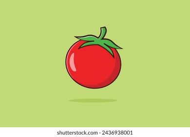 Red Tomato Isolated Vegetable Vector Icon Illustration Cartoon. Food Nature Icon Vector Flat Cartoon Design Style 