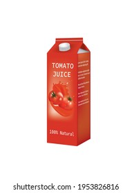 Red tomato juice template, vector